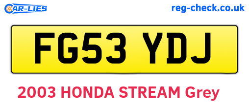 FG53YDJ are the vehicle registration plates.
