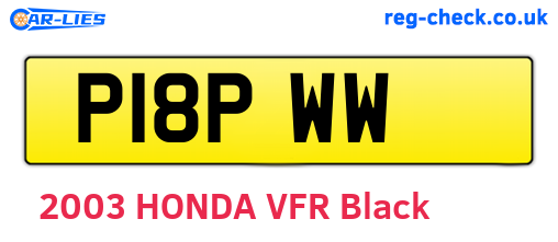 P18PWW are the vehicle registration plates.