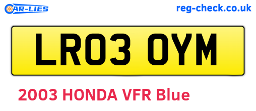 LR03OYM are the vehicle registration plates.