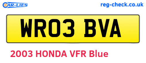 WR03BVA are the vehicle registration plates.