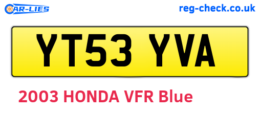 YT53YVA are the vehicle registration plates.