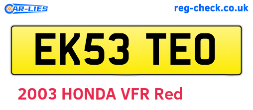 EK53TEO are the vehicle registration plates.