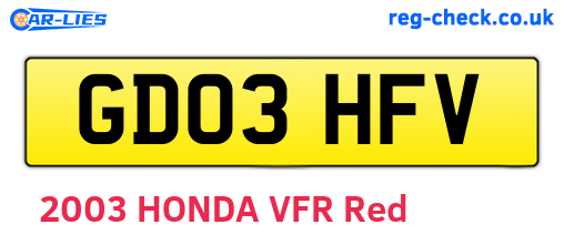 GD03HFV are the vehicle registration plates.