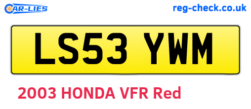 LS53YWM are the vehicle registration plates.
