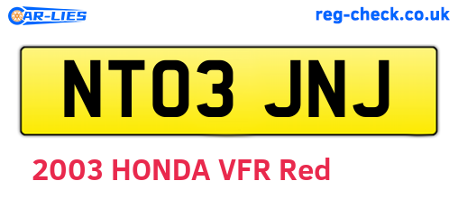 NT03JNJ are the vehicle registration plates.