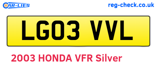 LG03VVL are the vehicle registration plates.