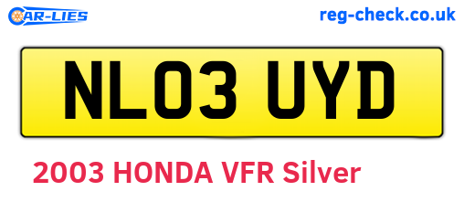 NL03UYD are the vehicle registration plates.