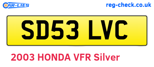 SD53LVC are the vehicle registration plates.