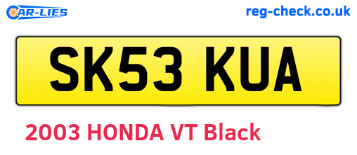 SK53KUA are the vehicle registration plates.
