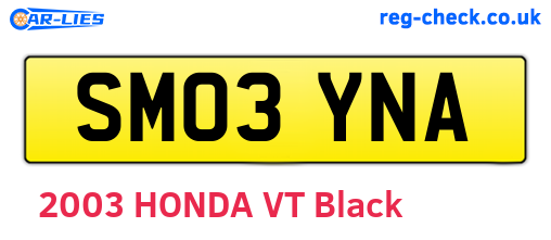 SM03YNA are the vehicle registration plates.