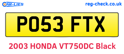 PO53FTX are the vehicle registration plates.