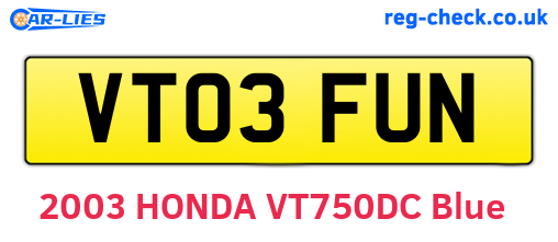 VT03FUN are the vehicle registration plates.