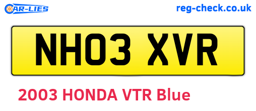 NH03XVR are the vehicle registration plates.