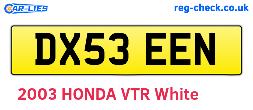DX53EEN are the vehicle registration plates.