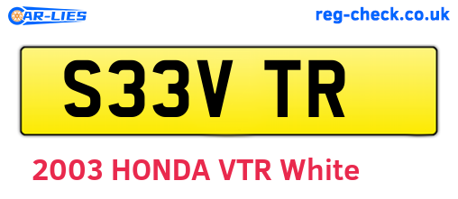 S33VTR are the vehicle registration plates.