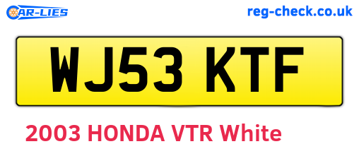 WJ53KTF are the vehicle registration plates.