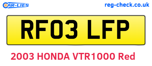 RF03LFP are the vehicle registration plates.
