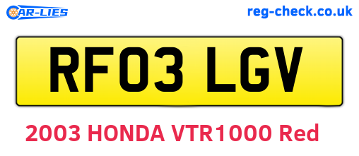 RF03LGV are the vehicle registration plates.