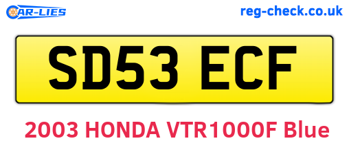 SD53ECF are the vehicle registration plates.