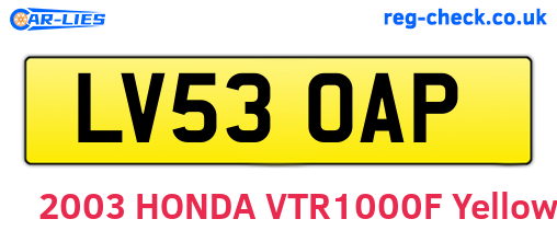 LV53OAP are the vehicle registration plates.