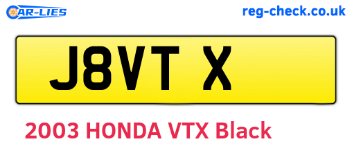 J8VTX are the vehicle registration plates.