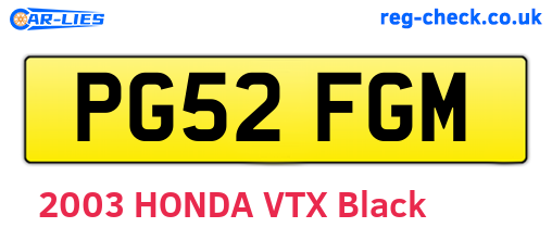 PG52FGM are the vehicle registration plates.