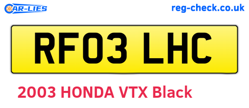 RF03LHC are the vehicle registration plates.