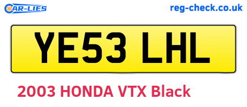 YE53LHL are the vehicle registration plates.