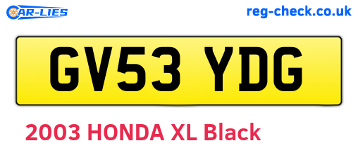 GV53YDG are the vehicle registration plates.