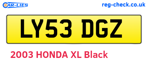 LY53DGZ are the vehicle registration plates.