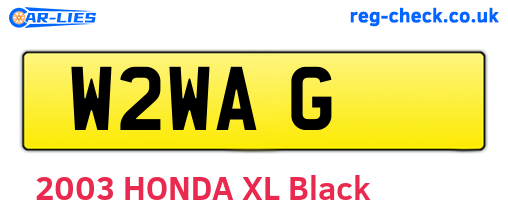 W2WAG are the vehicle registration plates.