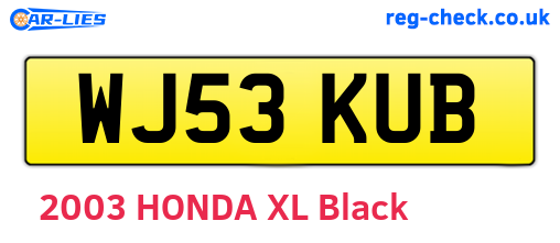 WJ53KUB are the vehicle registration plates.