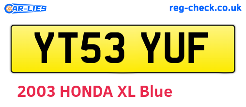 YT53YUF are the vehicle registration plates.