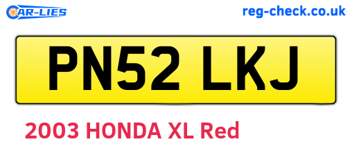 PN52LKJ are the vehicle registration plates.