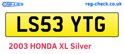 LS53YTG are the vehicle registration plates.