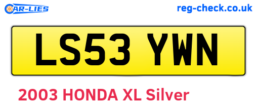 LS53YWN are the vehicle registration plates.