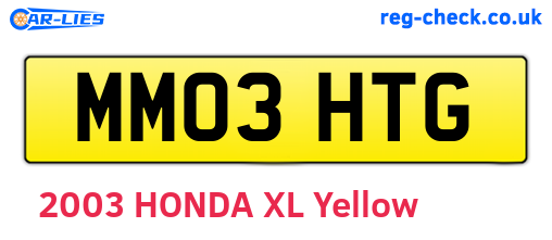 MM03HTG are the vehicle registration plates.