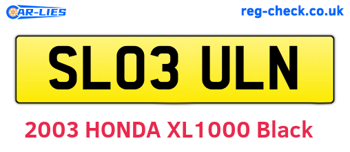 SL03ULN are the vehicle registration plates.