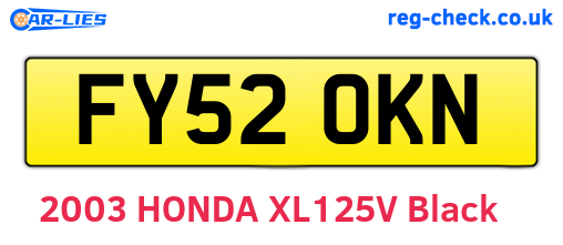 FY52OKN are the vehicle registration plates.
