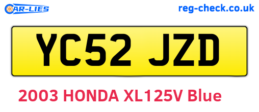 YC52JZD are the vehicle registration plates.