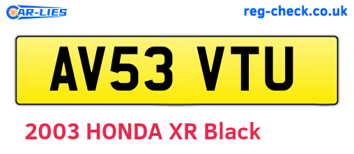 AV53VTU are the vehicle registration plates.
