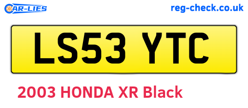 LS53YTC are the vehicle registration plates.