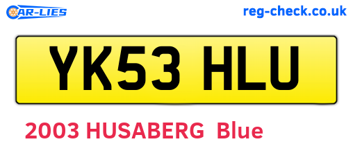 YK53HLU are the vehicle registration plates.
