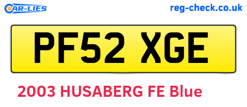 PF52XGE are the vehicle registration plates.