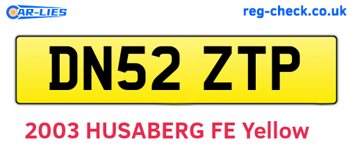 DN52ZTP are the vehicle registration plates.