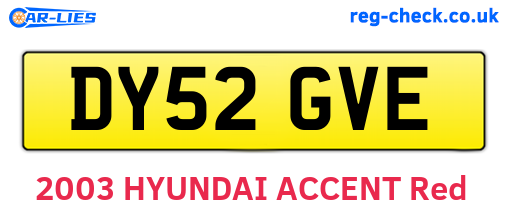 DY52GVE are the vehicle registration plates.