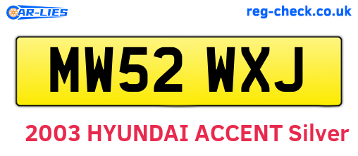 MW52WXJ are the vehicle registration plates.