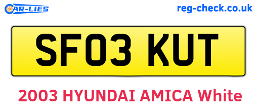SF03KUT are the vehicle registration plates.