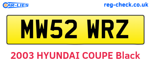 MW52WRZ are the vehicle registration plates.