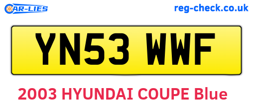 YN53WWF are the vehicle registration plates.
